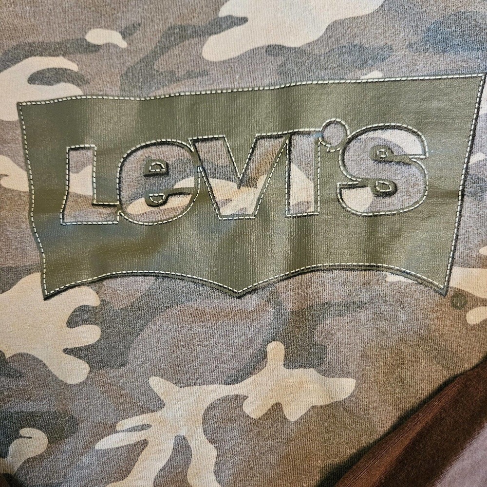 Levi's Boys Long Sleeve T-Shirt Brown Gray Camouflage Crew Cotton Size S 8 - 10 - Picture 3 of 7